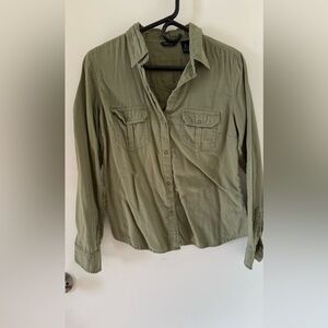 American Eagle Outfitters Sage Green Button-Down Shirt
